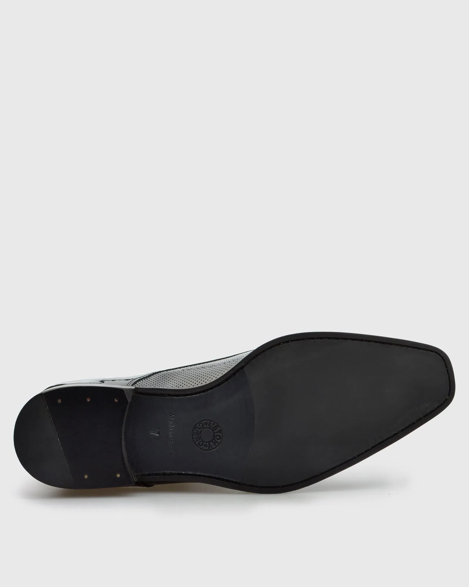 L'STONY 85469 PERFORATED PATENT BLACK MONK STRAP