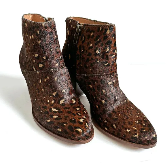Madewell The Rosie Ankle Calfhair Boot Size 6