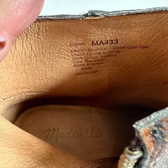 Madewell The Rosie Ankle Calfhair Boot Size 6