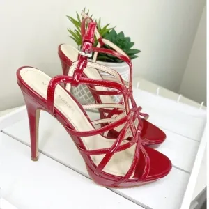 Marc Fisher red strappy heeled sandal    #024-9