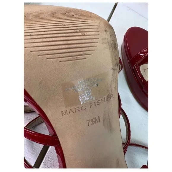 Marc Fisher red strappy heeled sandal    #024-9