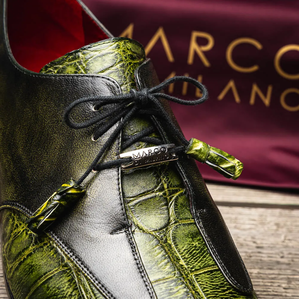 Marco Di Milano Anzio Green Alligator & Calfskin Dress Shoes