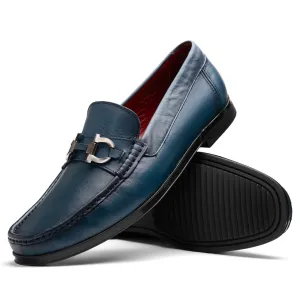 Marco Di Milano Atrani in Navy Calf Leather Loafers