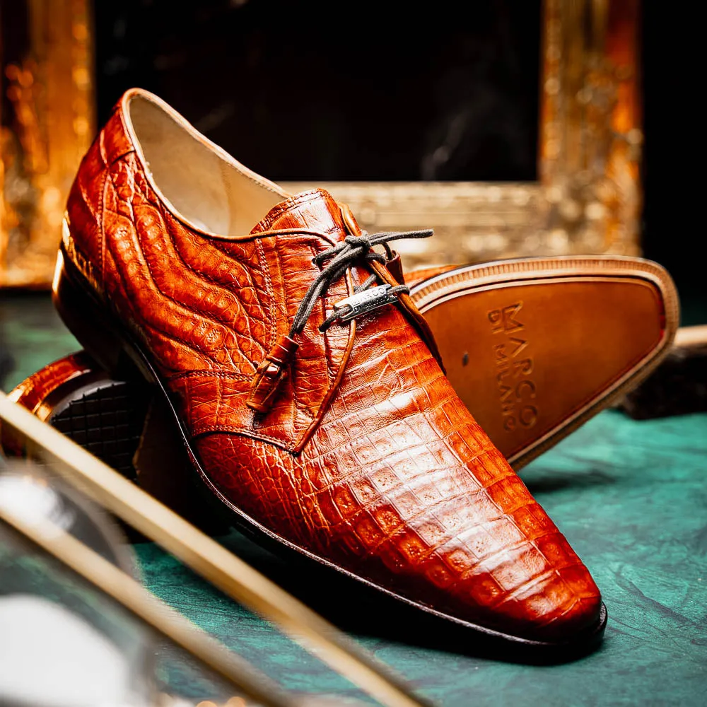 Marco Di Milano Lacio Brandy Caiman Crocodile Dress Shoes