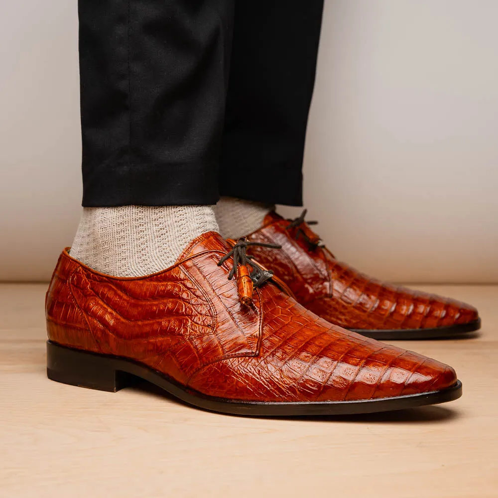 Marco Di Milano Lacio Brandy Caiman Crocodile Dress Shoes