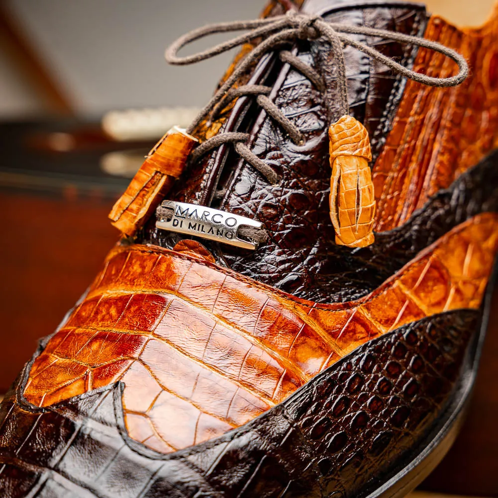 Marco Di Milano Luciano Brown / Cognac Caiman Crocodile Dress Shoes