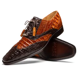Marco Di Milano Luciano Brown / Cognac Caiman Crocodile Dress Shoes