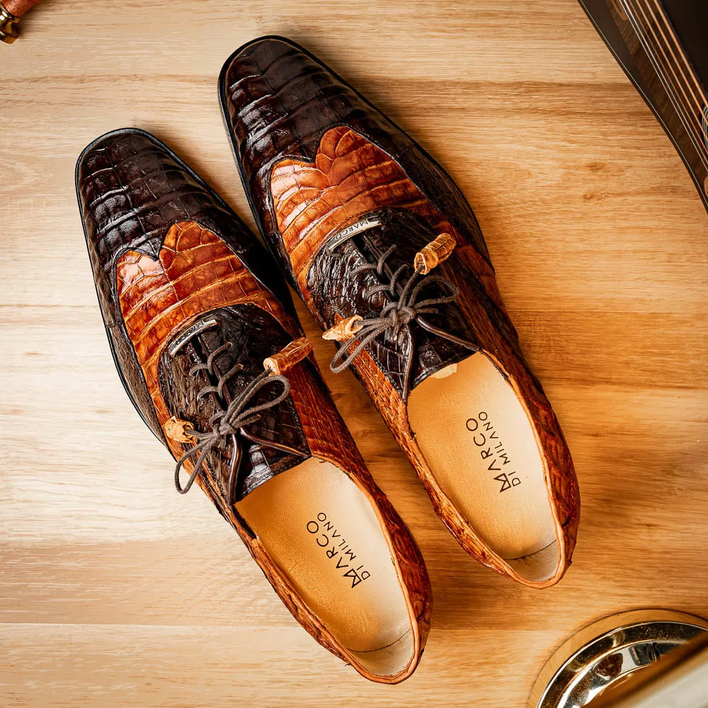 Marco Di Milano Luciano Brown / Cognac Caiman Crocodile Dress Shoes