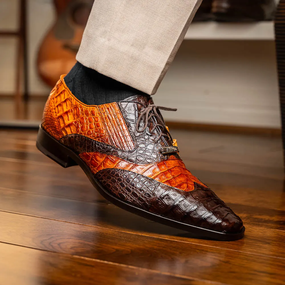 Marco Di Milano Luciano Brown / Cognac Caiman Crocodile Dress Shoes