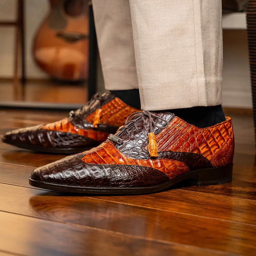 Marco Di Milano Luciano Brown / Cognac Caiman Crocodile Dress Shoes