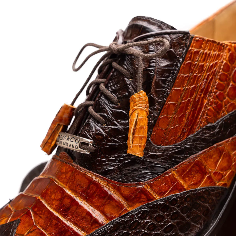 Marco Di Milano Luciano Brown / Cognac Caiman Crocodile Dress Shoes