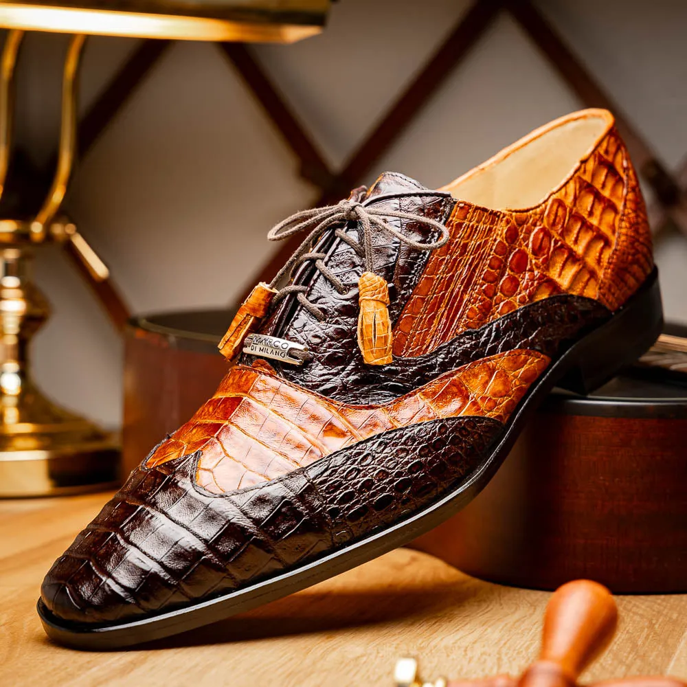 Marco Di Milano Luciano Brown / Cognac Caiman Crocodile Dress Shoes