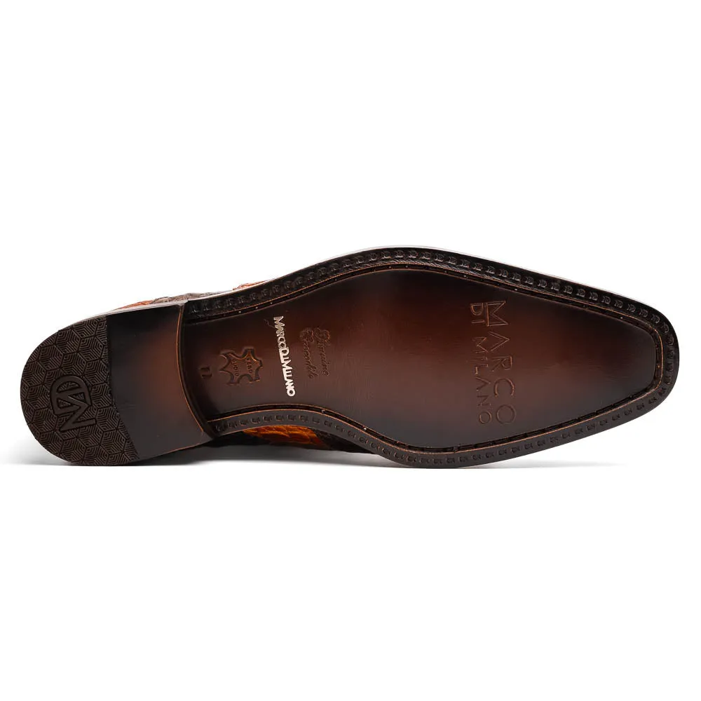 Marco Di Milano Luciano Brown / Cognac Caiman Crocodile Dress Shoes