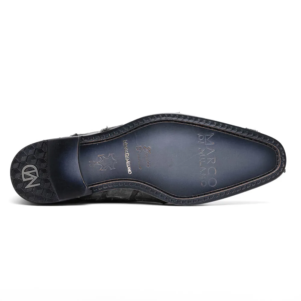 Marco Di Milano Olivieri Grey Pirarucu Oxford Dress Shoes