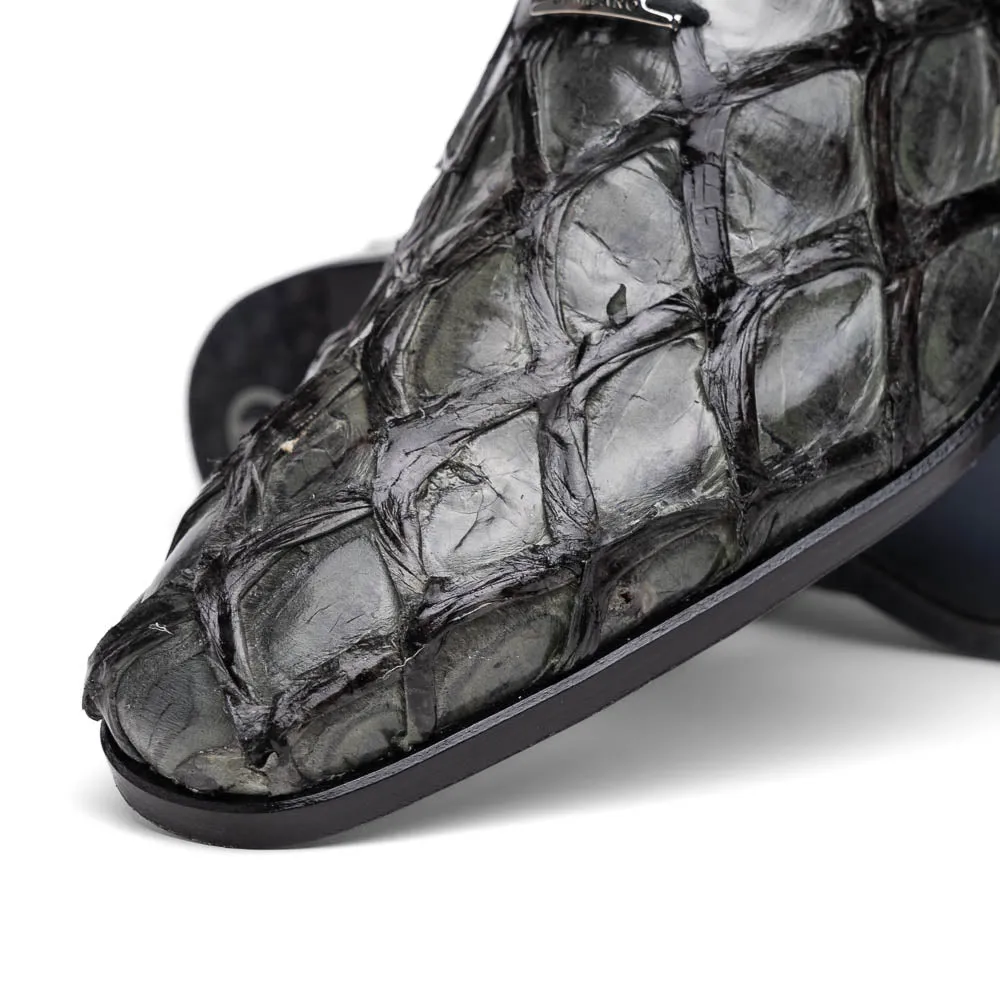 Marco Di Milano Olivieri Grey Pirarucu Oxford Dress Shoes