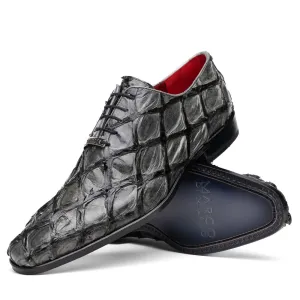 Marco Di Milano Olivieri Grey Pirarucu Oxford Dress Shoes