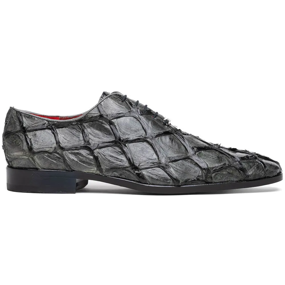 Marco Di Milano Olivieri Grey Pirarucu Oxford Dress Shoes