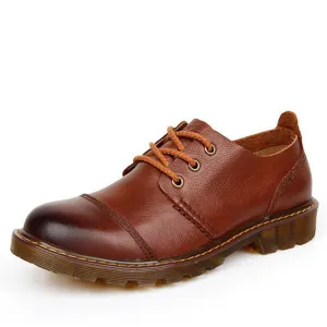 Men Leather Shoes Casual Genuine Leather Shoes Men Oxford Fashion Lace Up Dress Shoes Outdoor Work Shoe