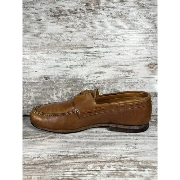 Men's Adelante Shoe Co. Brown Leather Boat Shoes Sz 9.5D