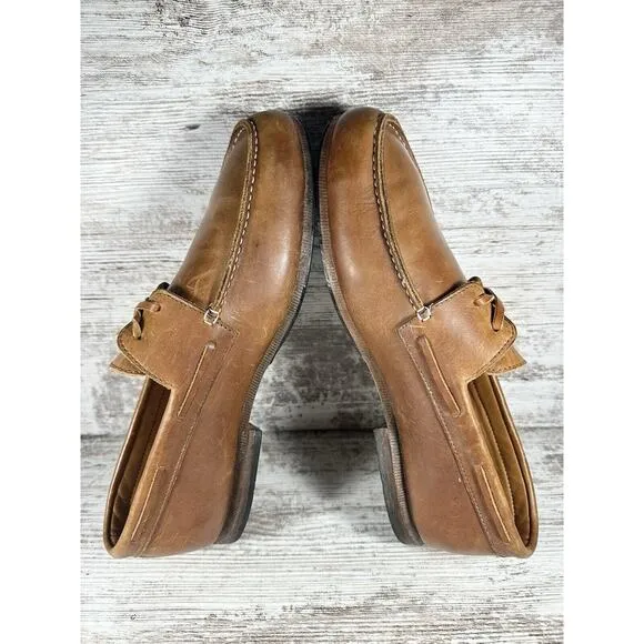 Men's Adelante Shoe Co. Brown Leather Boat Shoes Sz 9.5D
