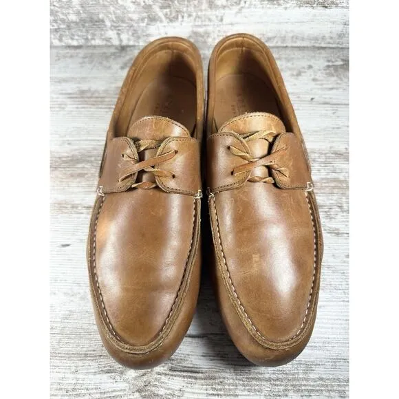 Men's Adelante Shoe Co. Brown Leather Boat Shoes Sz 9.5D