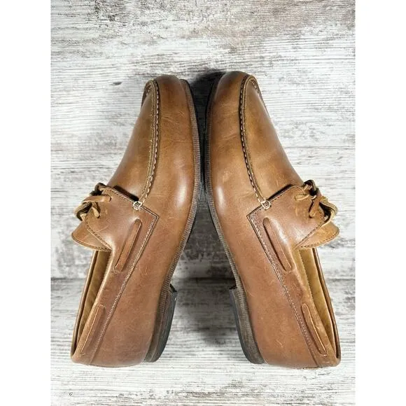 Men's Adelante Shoe Co. Brown Leather Boat Shoes Sz 9.5D