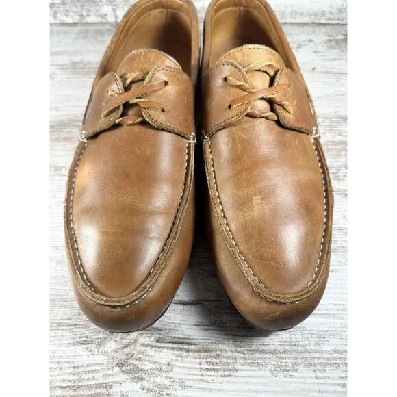 Men's Adelante Shoe Co. Brown Leather Boat Shoes Sz 9.5D