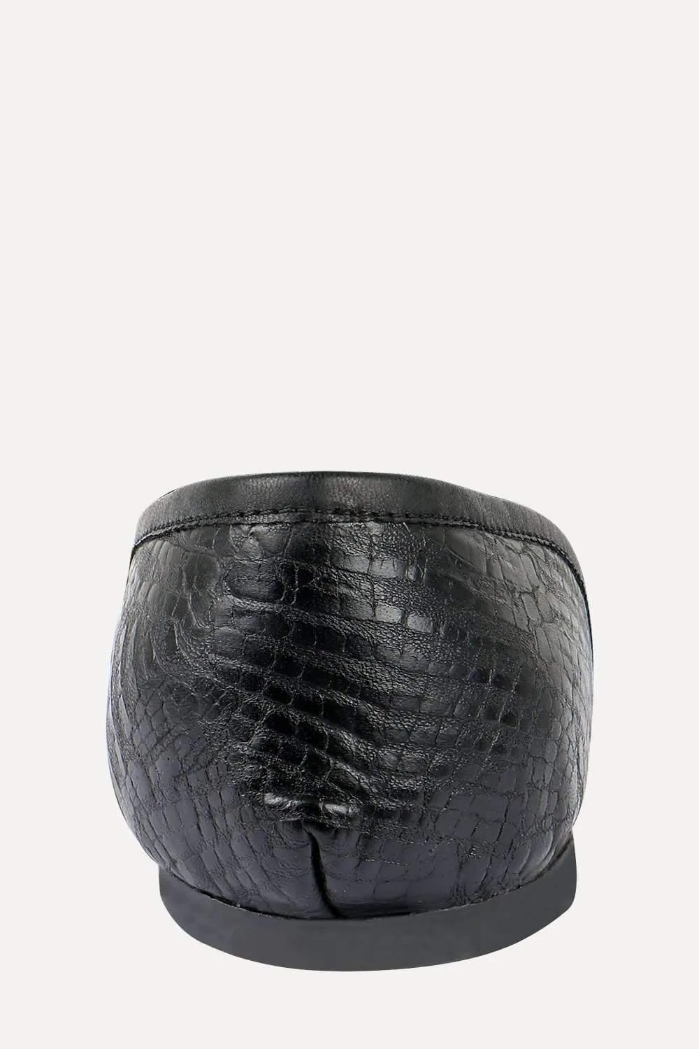 Men's Faux Leather Pattern Black Juttis