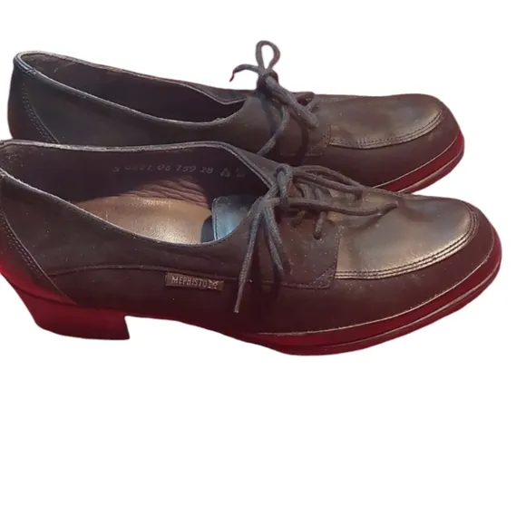Mephisto Mobils Air Relax Leather Shoes Women 6.5US/5EUR Black Oxfords Lace EUC!