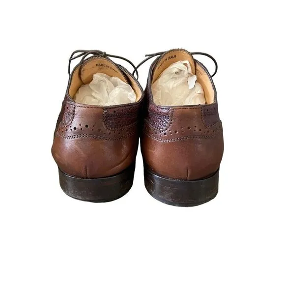 Mercanti Fiorentini Mens Brown Cuoio Wing Tip Leather Dress Shoes 7389 Size 12 M