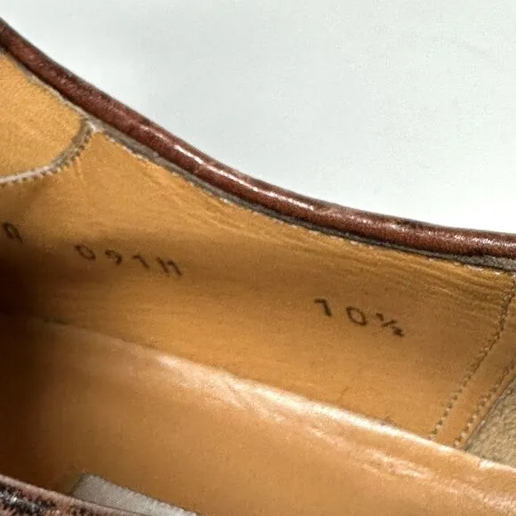 Mezlan Shoes Brown Leather Men’s Size 10.5 Dress Lace Cordoba Made In Spain