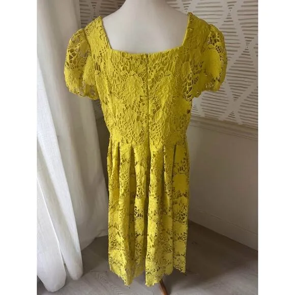 Mia Eliza Women’s XL Phoebe Lace Puff Sleeve Midi Dress