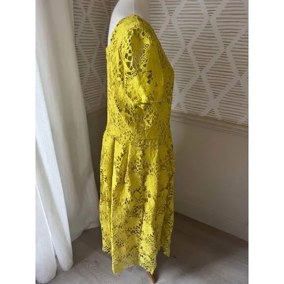 Mia Eliza Women’s XL Phoebe Lace Puff Sleeve Midi Dress