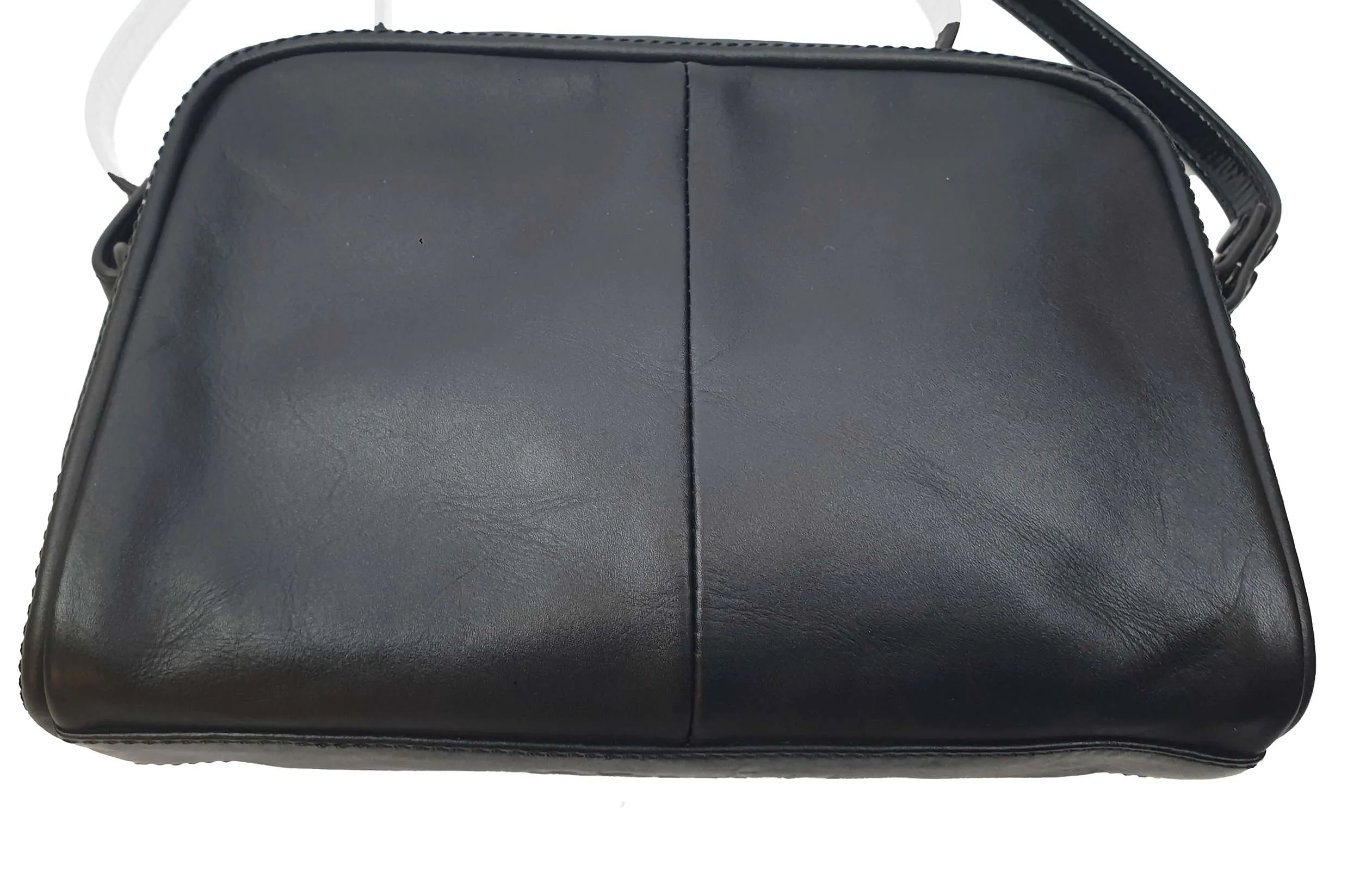 Mimco black leather cross body bag