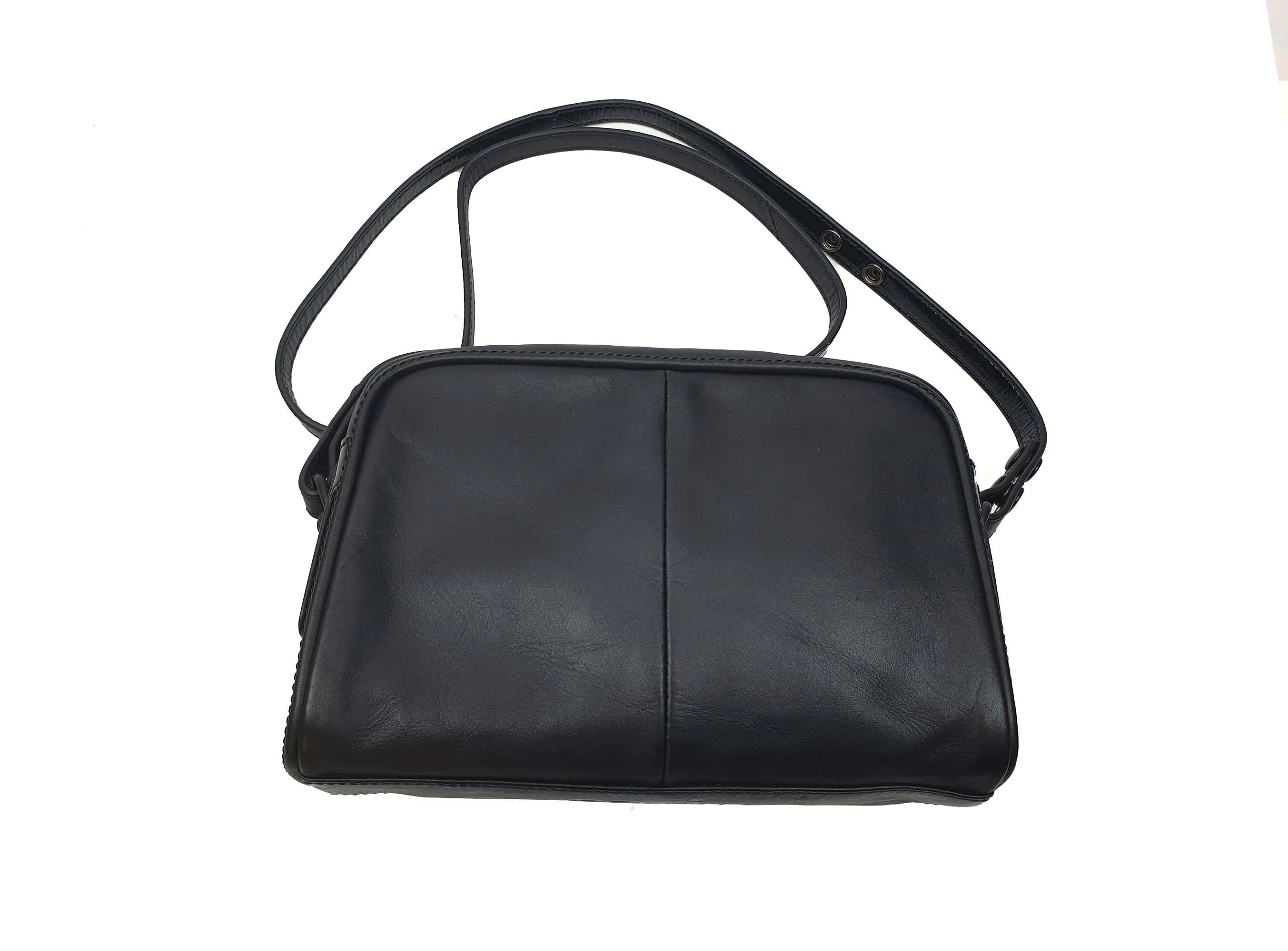 Mimco black leather cross body bag