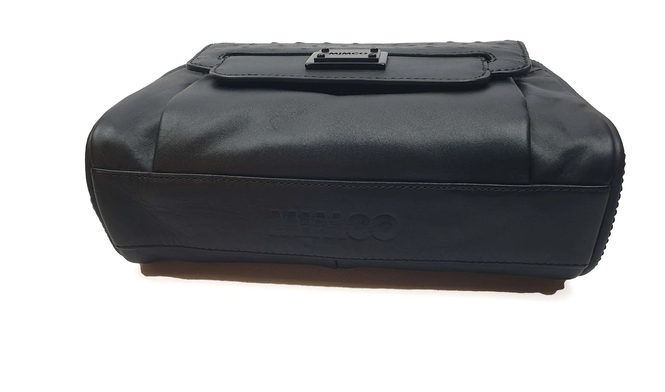 Mimco black leather cross body bag