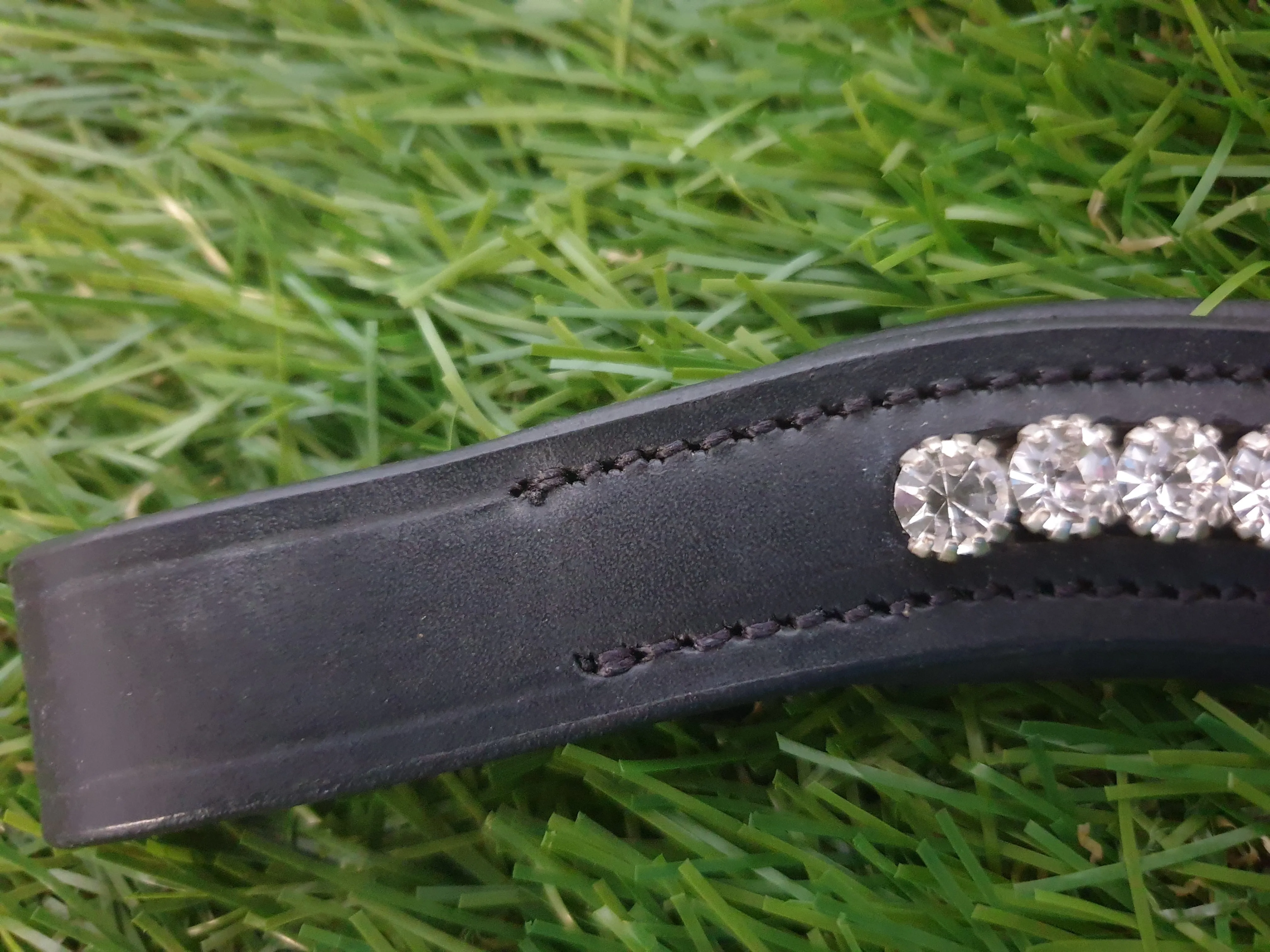 NEW Black leather clear bling cob browband FREE POSTAGE 🟣