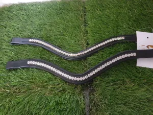NEW Black leather clear bling cob browband FREE POSTAGE 🟣