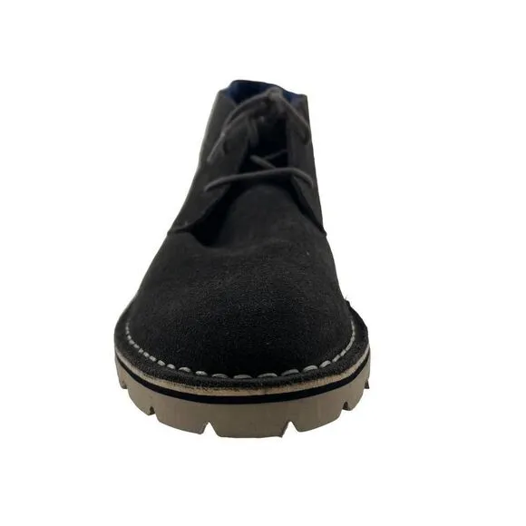 New Kenneth Cole Reaction Men Leather Chukka Boots Dark Grey Shoes 12 US / EU 46