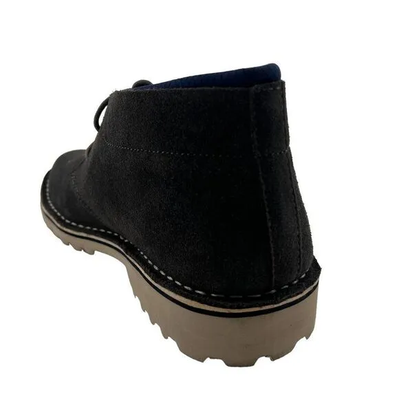 New Kenneth Cole Reaction Men Leather Chukka Boots Dark Grey Shoes 12 US / EU 46