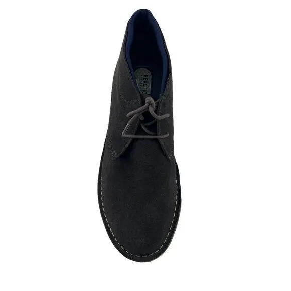 New Kenneth Cole Reaction Men Leather Chukka Boots Dark Grey Shoes 12 US / EU 46