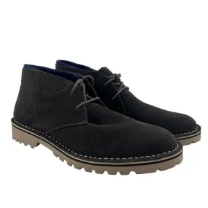 New Kenneth Cole Reaction Men Leather Chukka Boots Dark Grey Shoes 12 US / EU 46