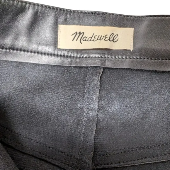 NEW MADEWELL Perfect Jean Short Black Faux Leather Shorts 31
