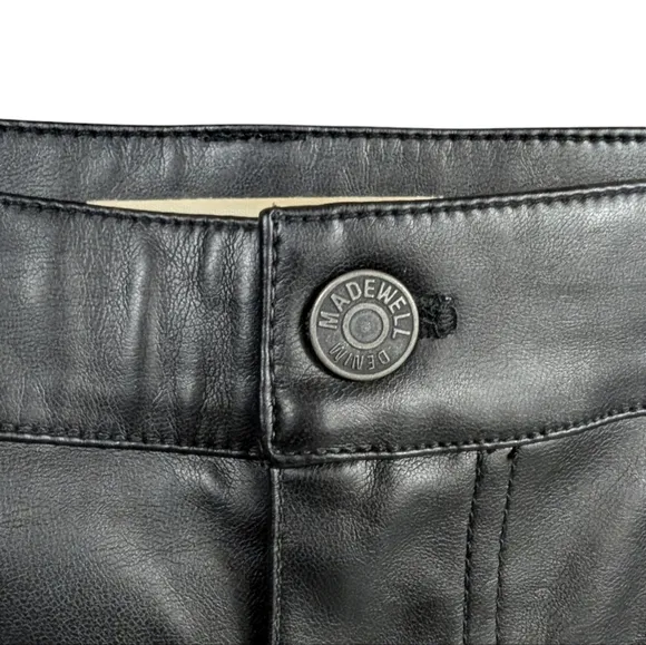 NEW MADEWELL Perfect Jean Short Black Faux Leather Shorts 31