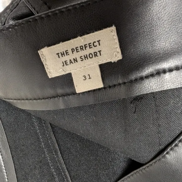 NEW MADEWELL Perfect Jean Short Black Faux Leather Shorts 31