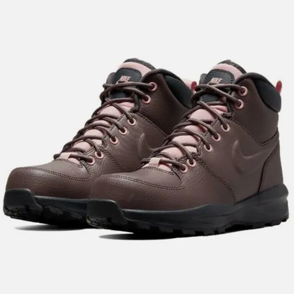 New Nike Manoa LTR (GS) Big Kids' Shoes Violet Ore-Dark Smoke Grey/Pink
