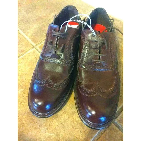 NEW Steve Madden Mens Wing Tip Oxfords Shoes Size 9 Brown Leather $135