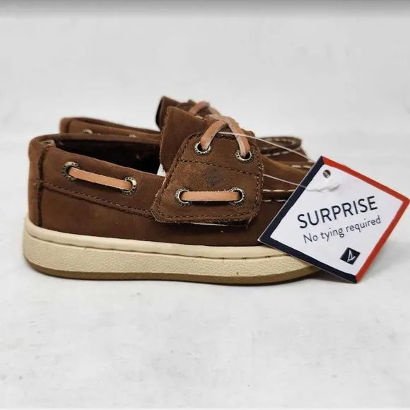 New toddler boys 7.5W Sperry Cup II brown boat kids shoes 7.5 Wide