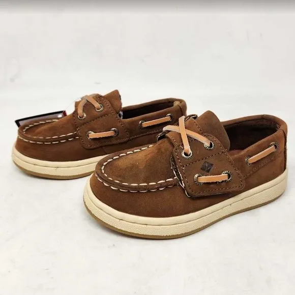 New toddler boys 7.5W Sperry Cup II brown boat kids shoes 7.5 Wide