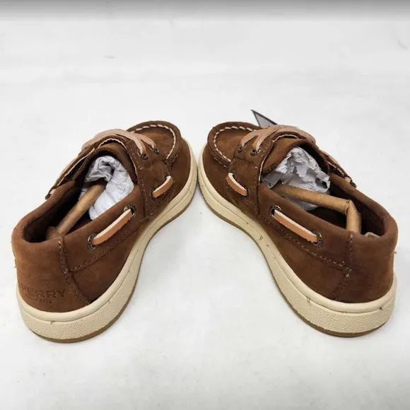 New toddler boys 7.5W Sperry Cup II brown boat kids shoes 7.5 Wide